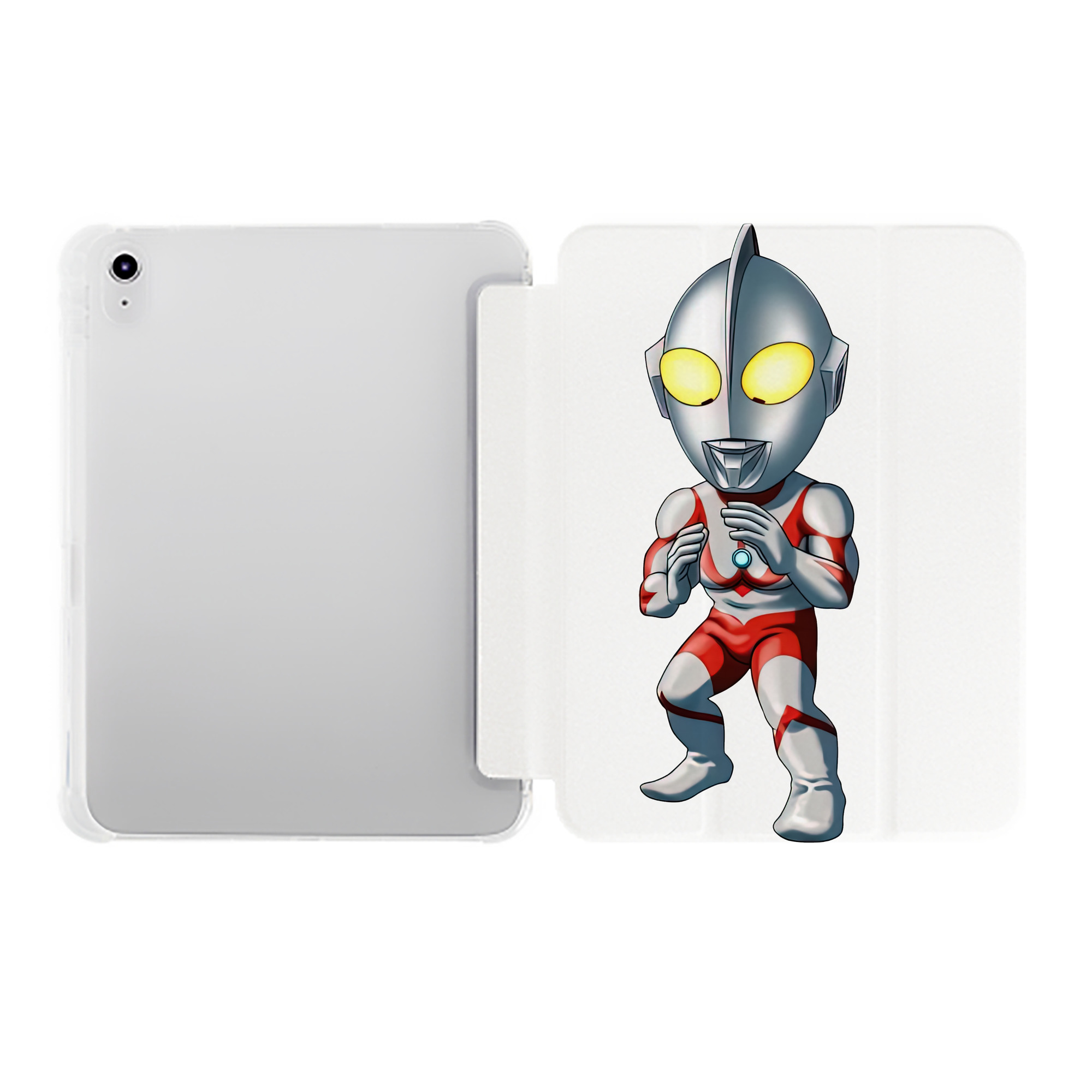 （画像用） ウルトラマン Ultraman IPad ケース ペン収納付き 三つ折りスタンド PUレザー×シリコン 対応機種9.5/10.5/10.9インチ